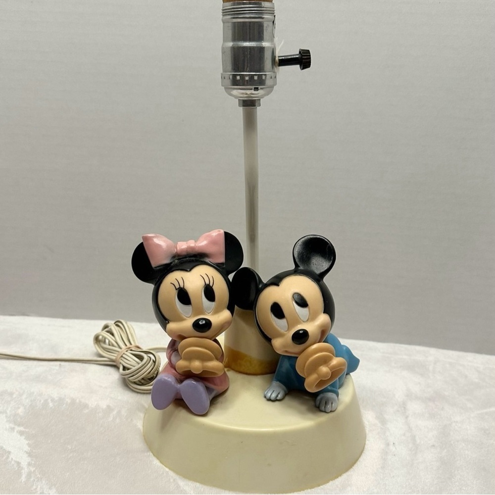 Vintage 1984 Baby Mickey Minnie Mouse Lamp Dolly Toy Co. Disney TESTED WORKS